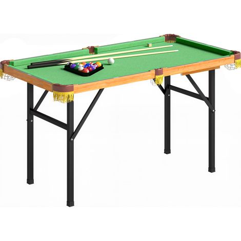 Klappbarer Billardtisch, Mini-Billiard-Tisch, 2 Queues, 16 Kugeln, Dreieck, Bürste, Grün (1/5)