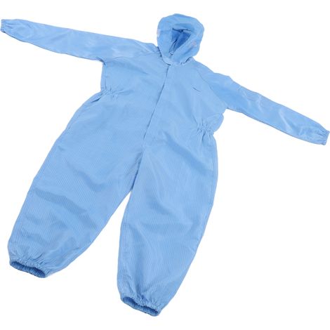 Combinaison antistatique universelle pour atelier, vêtements de nettoyage et de protection contre la poussière avec capuche, bleu M