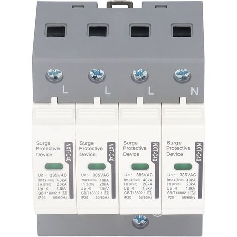 4P 40kA 230/400V NTXC40 Überspannungsableiter – Überspannungsschutz, modularer Überspannungsableiter, industrieller Blitzableiter, Spannungsspitzenschutzgerät, 4-polig, 40kA. (1/5)