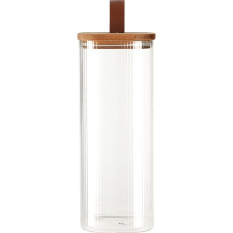 Glasbehälter mit Holzdeckel, luftdichter Verschluss