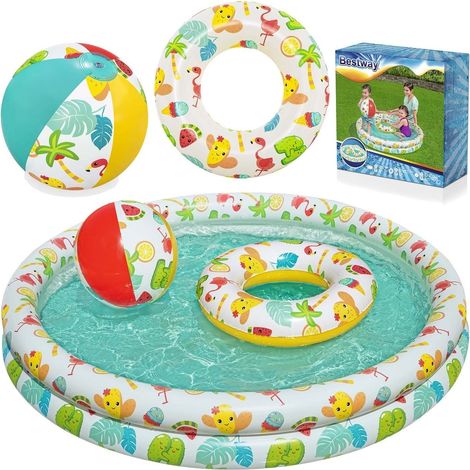 3in1 childrens pool 122 x 20 cm circle ball bestway 51124 88325