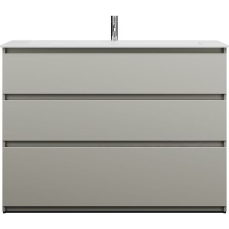 burgbad Lin20 Lavabo bajo para lavabo blanco mate con mueble bajo