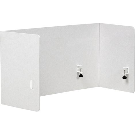 Panel separador completo tablero PET acústico tapizado de tela 120 x 60 cm blanco crema Soloa (1/5)