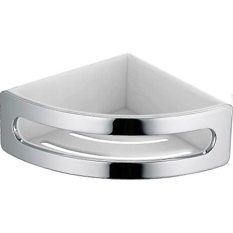 Panier de douche d'angle Elegance chromé/blanc compatible avec le marché européen (1/4)
