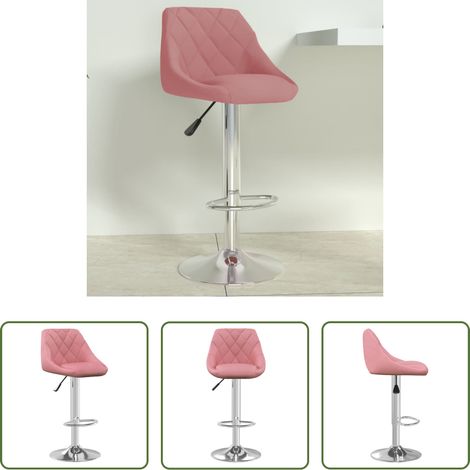 Tabouret de bar - Tabouret de bar Rose Velours (1/5)