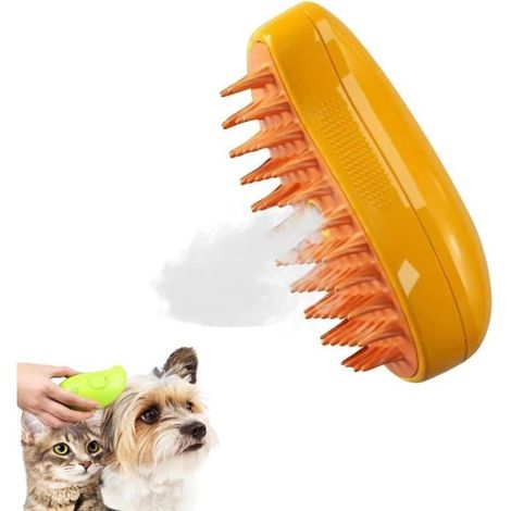 Brosse vapeur pour chat, brosse vapeur 3 en 1 pour massage, brosse vapeur autonettoyante pour chats (1/4)