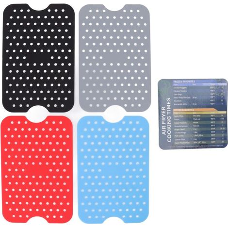 4Pcs Reusable Silicone Air Fryer Liners High Heat Resistance Food Grade Material AirFryer Liners with A Magnetic Sticker (1/5)