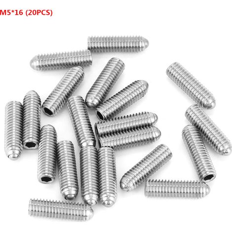Plongeur À Bille À Ressort - Vis M5x16 En Acier Inoxydable - Pour Fixation De Positionnement Dans Outils Pneumatiques Et Équipements Médicaux - Lot De 20 Pièces (1/5)