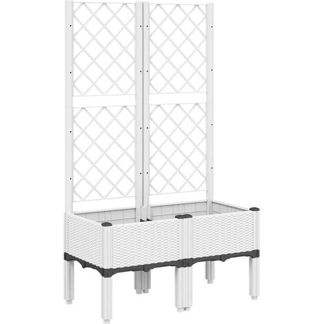 Maison Exclusive - Pflanzkübel mit Rankgitter Weiß 80x40x142 cm P