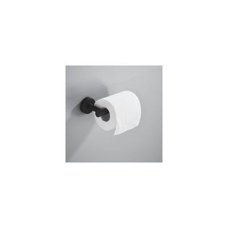 Toilettenpapierhalter ohne Bohren, schwarzer Edelstahl, selbstklebend, für Badezimmer - 1 Stück - Crezuo