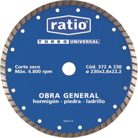 Disco diamante turbo Ratio - 115 x 2,4 x 22,2 mm.