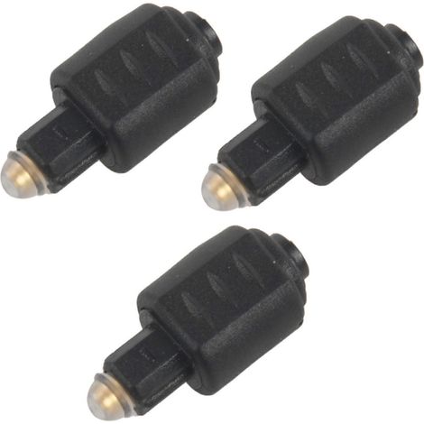 Trois mini adaptateurs audio à fibre optique, femelle 3,5 mm vers mâle numérique Toslink, pour amplificateurs. (1/5)