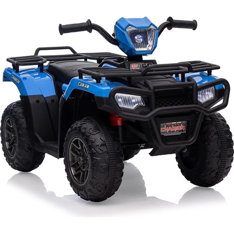 12V ATV Quad Electrique pour Enfants avec Deux Moteurs, Musique et LED, Vitesse de Sécurité : 3 à 6 KM/H, 3 Ans et Plus - Bleu