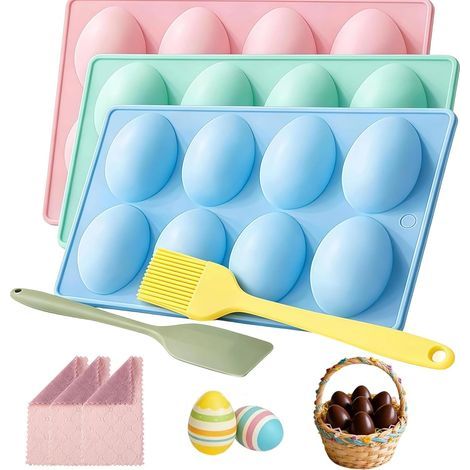 Neue Silikon-Eierformen für den Backofen (2026), Silikon-Ostereierform zum Backen, antihaftbeschichtete Eierformen zum Einfrieren, DIY-Backzubehör-Set für Kuchen, Wackelpudding, Eiscreme (D) (1/5)
