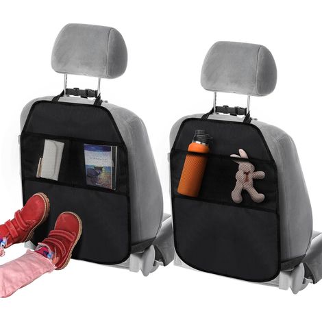 Lot de 2 protections de siège auto pour enfant avec sac de rangement, résistantes à l'usure, imperméables, pour dossier de siège auto.
