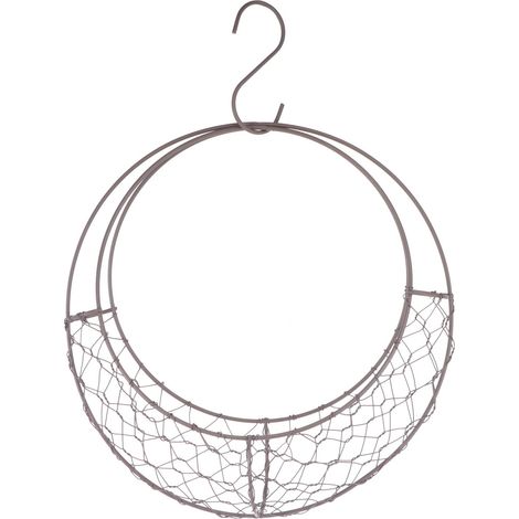 Cadre Pour Couronne - Cadre Métallique En Fil De Fer En Forme De Lune - Support Pour Plantes Grasses Et Fleurs - Idéal Pour Décoration Intérieure Jardin Terrasse - 1 Pièce (1/5)