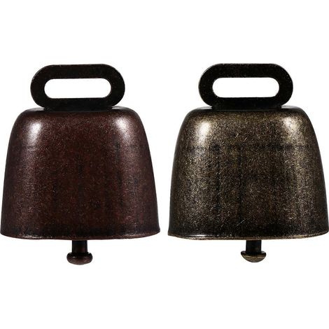 2 pièces Adornos De Navidad Para extérieurs cloches De chèvre colliers accessoires De chèvre cloches De bétail en métal décor suspendu pour animaux de compagnie (1/4)