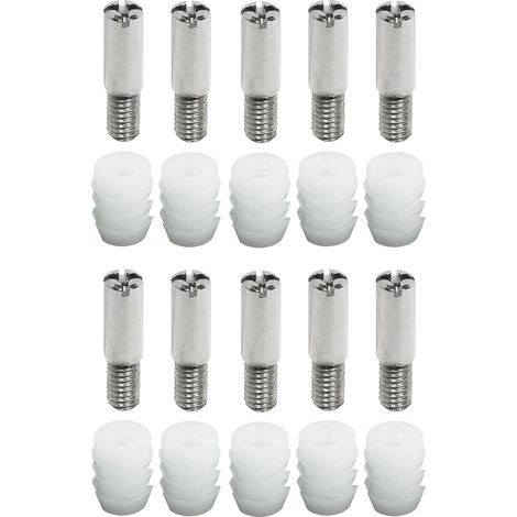 10x boulon de fermeture, pour tringle profilée de serrure espagnolette, avec filetage M6, centré meuble porte (1/2)