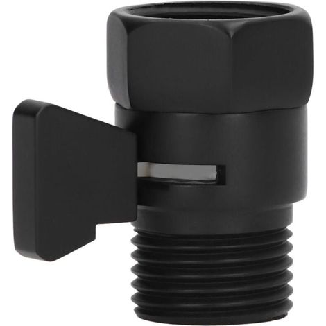 1 vanne de pommeau de douche, laiton noir, filetage G1/2, contrôle rapide de l'eau, pour salle de bain et cuisine (1/4)