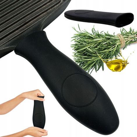 Funda de silicona para el mango de una sartén de hierro fundido. (1/5)