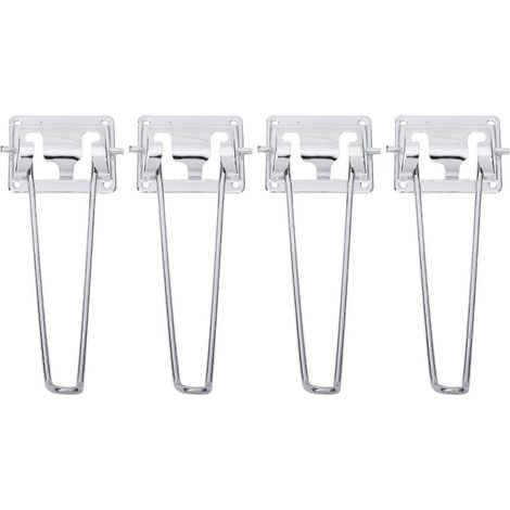 Quatre pieds pliables en fer, adaptés aux tables de lit robustes et aux bureaux d'ordinateur, couleur argent. (1/5)