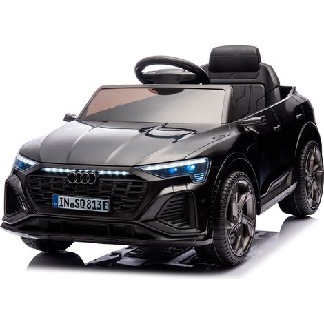 Auto Elettrica Bambini Audi SQ8 e-Tron 12V Con Licenza Ufficiale Sedile in Pelle Ruote EVA Telecomando 2.4GHz Luci LED MP3 Soft Start Porte Apribili Auto 3–6 Anni Nero