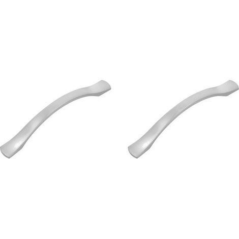 Pack de 2 Poignées pour meubles - 96 Mm - Couleur Nickel Brossé - Fabriqué en Zamak - Poignées pour tiroirs et armoires de cuisine et de salle de bain au style moderne décoratif - Mod. 833 (1/5)