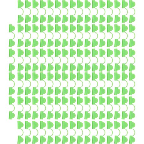 Lot de 100 pinces de serre Ă double tĂŞte en plastique pour arceau d'ombrage de jardin, en fibre de verre, 6 mm, vert clair. (1/5)