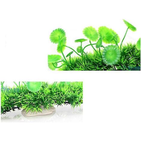 Plantes aquatiques en plastique, décorations pour aquarium, décor sous-marin vert, design réaliste, 20 x 9 x 5 cm, 1 pièce (1/5)