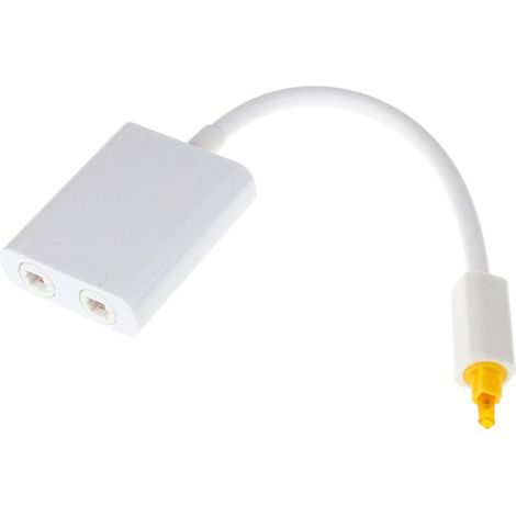 Câble répartiteur audio à fibre optique (1 entrée, 2 sorties) pour une connexion transparente des systèmes TV et audio (blanc). (1/5)