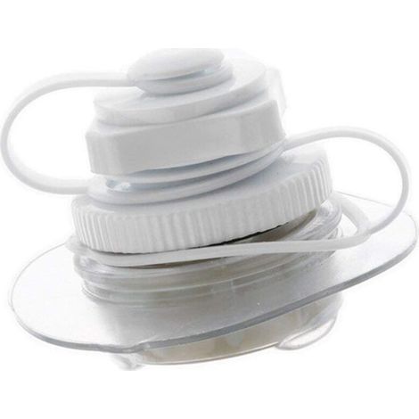 Valve octogonale blanche TPU Boston pour gonfleur de bateau, valve 2 en 1, embout spiralé avec siège de base (1/5)