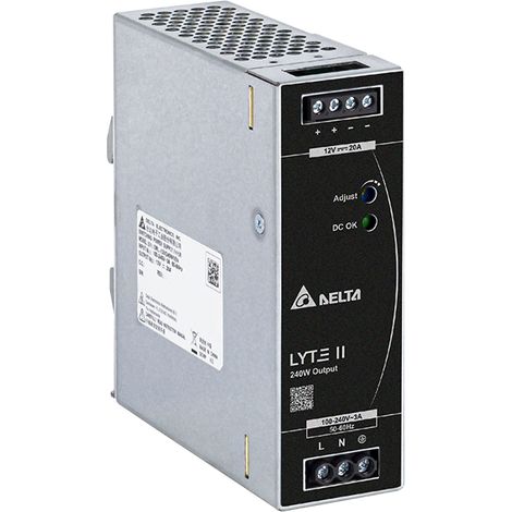DRL-12V240W1EN: Delta para riel DIN 12V/20A, LYTE II