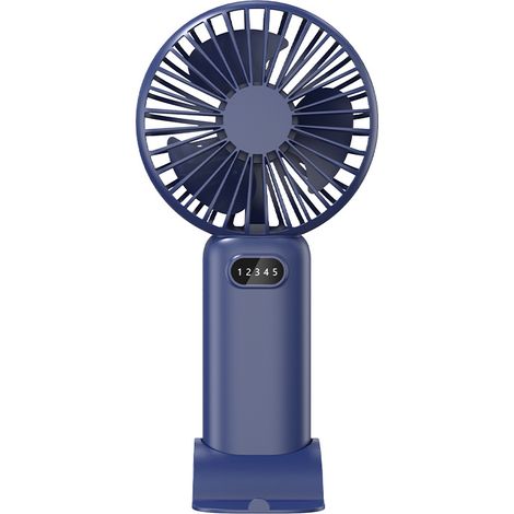 Ventilador portátil - 5 velocidades ajustables - Nivel de ruido inferior a 36 decibelios - Dimensiones19 x 10 x 3,7 cm - Material HIPS - Azul (1/5)