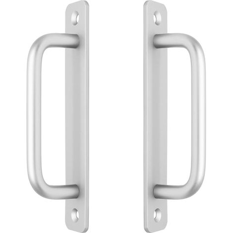 Lot de 2 poignées de porte coulissante en alliage d'aluminium, trou central de 128 mm, pour placard, cuisine, placard, longueur de 15 cm (argenté) (1/5)