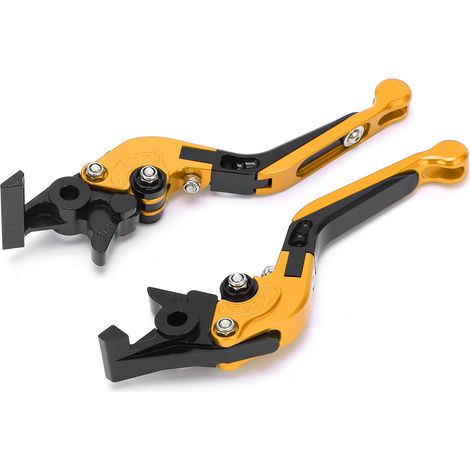 Lot de 2 leviers de frein et d'embrayage réglables en alliage d'aluminium CNC pour moto FORZA 250/300/350 (2018-2021), couleur or. (1/5)