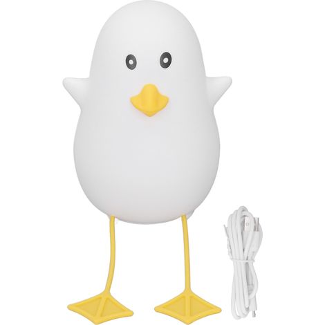 Luce notturna a LED a forma di anatra, ricaricabile tramite USB, in silicone, con luce sfumata sensibile al tocco, batteria da 2000 mAh, crea un'atmosfera soffusa per camera da letto e soggiorno, desi (1/5)