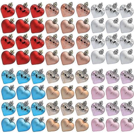 Cadeau De Noël Boule De Noël En Forme De Cœur Cadeau De Pâques En Plastique Électroplaqué Boule Cœur De Poule Décoration Sapin De Noël Or Rose yu (1/2)