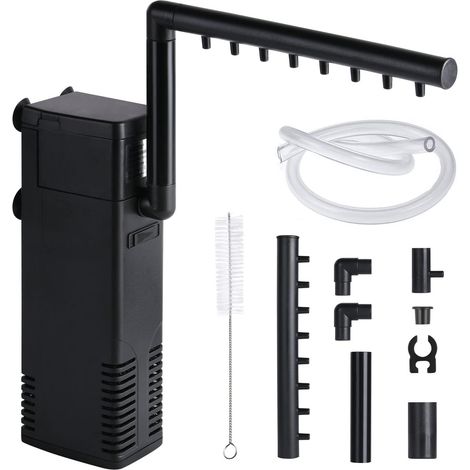 1 Filtre Intérieur Aquarium, 8W 600L/H Débit Réglable, Pompe Oxygène, Réservoir 80 Litres (1/5)