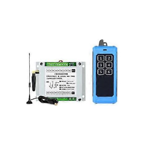 315 MHz/RF433 MHz drahtloser Fernbedienungsschalter DC 12 V-24 V Relais 6-Kanal-Empfänger-Controller und 6-Tasten-Sender.