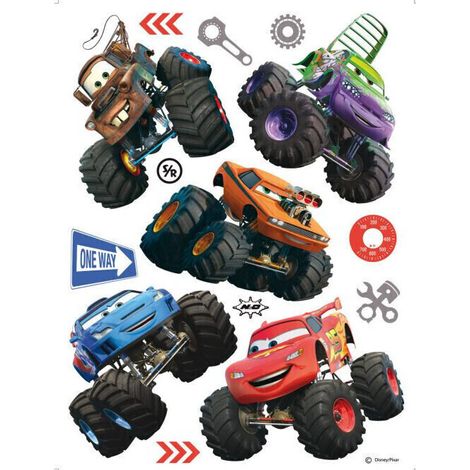 Stickers géant Cars Super Roues Disney (1/4)