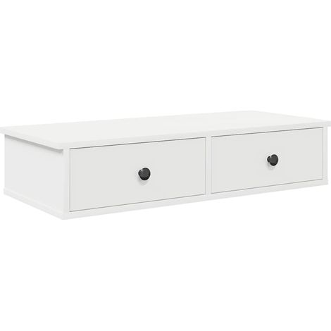Maison Exclusive - Wandregal mit Schubladen Weiß 80x34x17 cm Holz