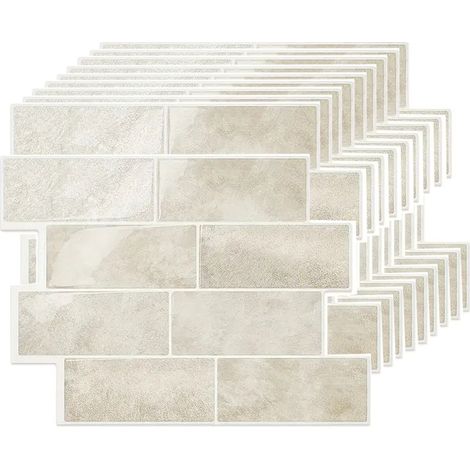 Sheets Tiles Peel and Stick Backsplash 3D Self Adhesive Wall Tile Brick for Kitchen Bathroom kaki 10 (1/5)