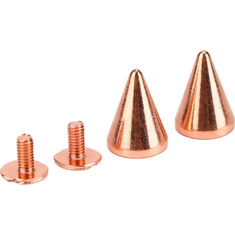 100 Rivets Punk Doré et Rose 10x14mm, Clous à Pointe Conique pour Créations DIY et Décoration (1/5)