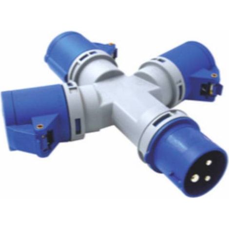 ADATTATORE INDUSTRIALE 16A 220V MULTIPL IP44 FIG.9