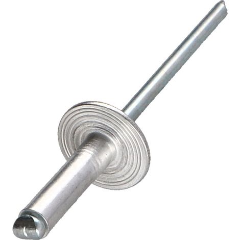 Rivet aveugle Aluminium Tige acier 4.8X16 Epaisseur de serrage 9 à 11 Tête extra large ALX