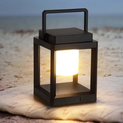 Lanterne solaire portable et lampe de table – Étanche – À suspendre – pour terrasse et camping (1/4)