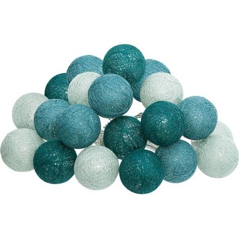 1 guirlande LED secteur, 20 boules décoratives, diam. 5,8 cm, longueur 435 cm, pour intérieur et extérieur
