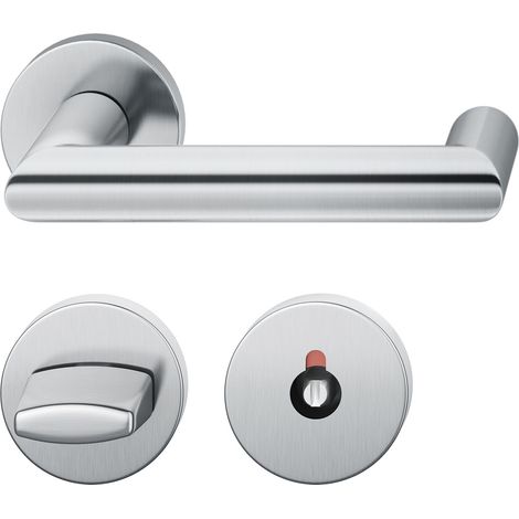 FSB Objekt Drückergarnitur 72 1016 AGL auf Rosette WC DIN, Edelstahl matt