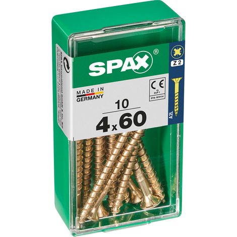 5 Boîte 10 Unités. Vis A Bois Spax Cab. Plat Yellox 4,0x60mm Spax (1/2)