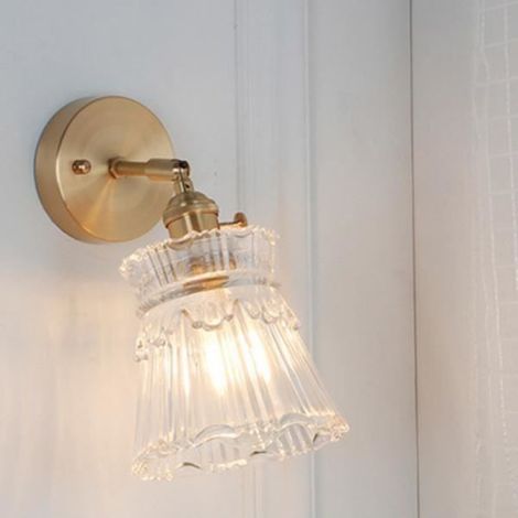 Applique d'intérieur, applique murale en verre laiton dans le vestiaire de la salle de bain, avec ampoule LED de 4 watts. (1/4)